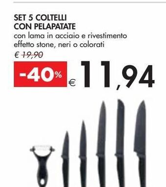 Bennet Set 5 coltelli con pelapatate offerta