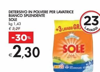 Bennet Detersivo in polvere per lavatrice bianco splendente sole offerta