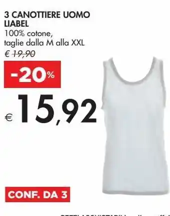 Bennet 3 canottiere uomo liabel offerta