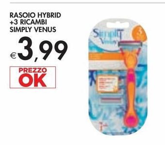 Bennet Rasoio hybrid + 3 ricambi simply venus offerta