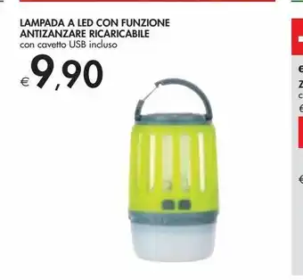Bennet Lampada led con funzione antizanzare ricaricabile offerta