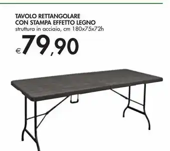 Bennet Tavolo rettangolare con stampa effetto legno offerta