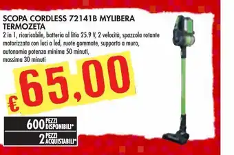 Bennet Scopa cordless 72141b mylibera termozeta offerta