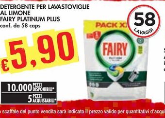 Bennet Detergente per lavastoviglie al limone fairy platinum plus offerta