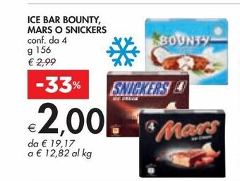 Bennet Ice bar bounty, mars o snickers offerta
