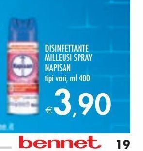 Bennet Disinfettante milleusi spray napisan offerta