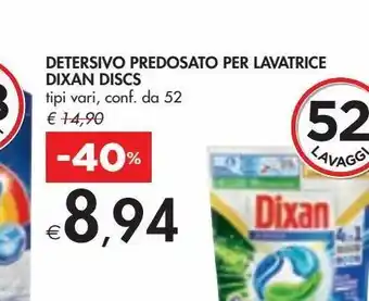 Bennet Detersivo predosato per lavatrice dixan discs offerta