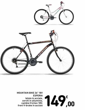 Spazio Conad Mountain bike 26" 18v esperia offerta
