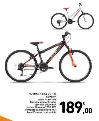 Spazio Conad Mountain bike 24" 28v esperia offerta