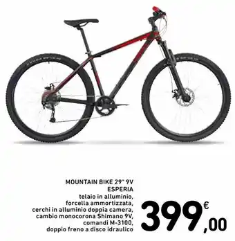 Spazio Conad Mountain bike 29" 9v esperia offerta