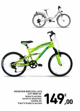 Spazio Conad Mountain bike full 6v o city bike 20" offerta