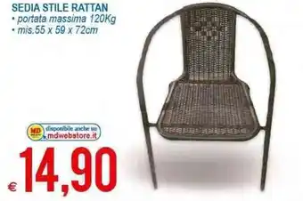 MD Discount Sedia Stile Rattan offerta