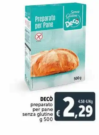 Deco Market Preparato per pane senza glutine g 500 deco offerta