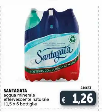 Acqua minerale effervescente naturale santagata