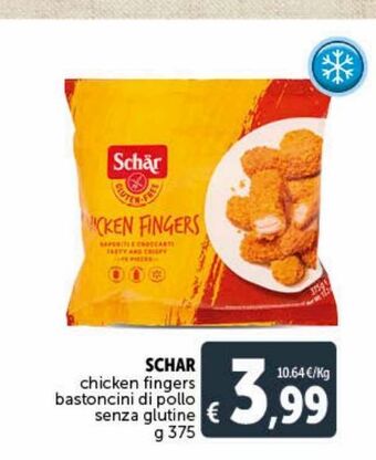 Deco Supermercati Schar chicken fingers bastoncini di pollo senza glutine g 375 offerta