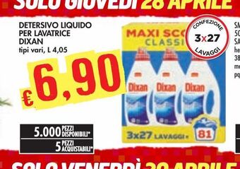 Bennet Detersivo liquido per lavatrice dixan offerta