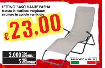 Bennet Lettino basculante pasha offerta