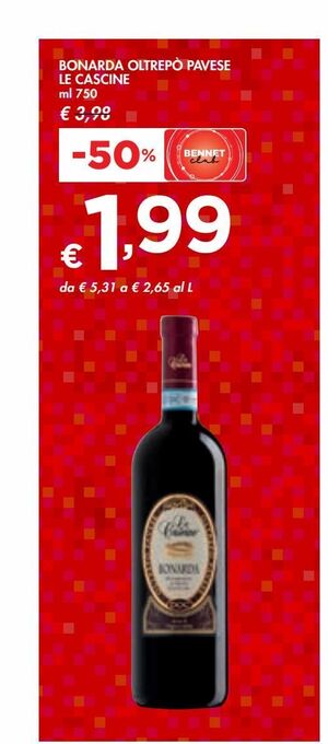 Bennet Bonarda oltrepo' pavese le cascine offerta