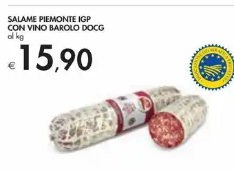 Bennet Salame piemonte igp con vino barolo docg offerta