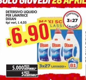 Bennet Detersivo liquido per lavatrice dixan offerta