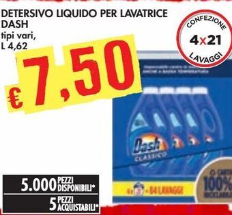 Bennet Detersivo liquido per lavatrice dash offerta