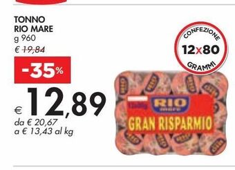 Bennet Tonno rio mare offerta
