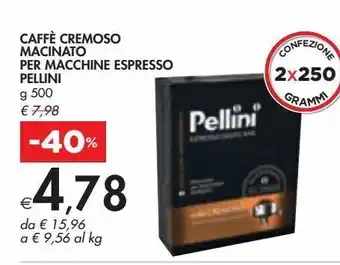 Bennet Caffè cremoso macinato per macchine espresso pellini offerta