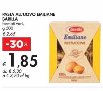Bennet Pasta all'uovo emiliane barilla offerta