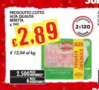 Bennet Prosciutto cotto alta qualità beretta offerta