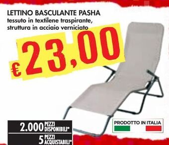 Bennet Lettino basculante pasha offerta
