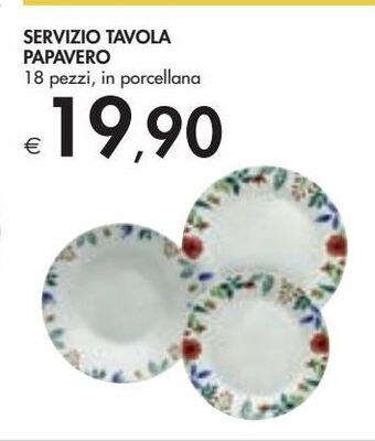 Bennet Servizio da tavola papavero offerta