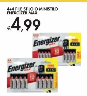 Bennet 4+4 pile stilo o ministilo energizer max offerta
