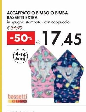Bennet Accappatoio bimbo o bimba bassetti extra offerta