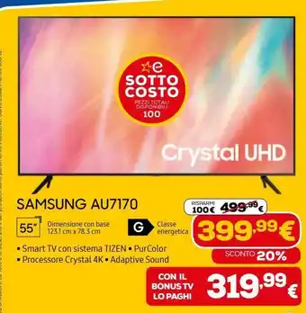 Euronics Samsung au7170 offerta