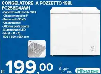 MD Discount Congelatore A Pozzetto 198L FC258D4AW1 offerta