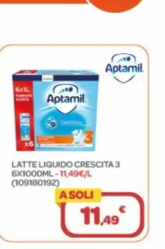 Bimbo Store Aptamil - latte liquido crescita 3 6x1000ml offerta