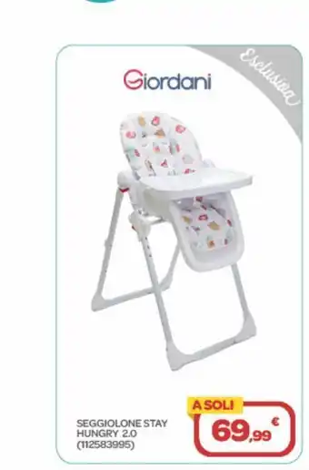 Bimbo Store Giordani - seggiolone stay hungry 2.0 offerta