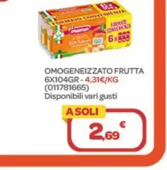 Bimbo Store Omogeneizzato di frutta plasmon 6x10gr offerta
