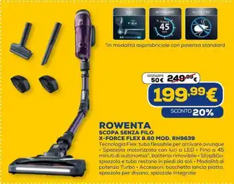 Euronics Scopa seza filo rowenta offerta