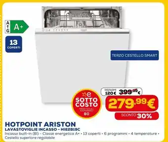 Euronics Lavastoviglie incasso - hie2b19c hotpoint ariston offerta