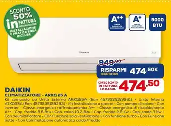 Euronics Climatizzatore - arxq 25 a daikin offerta