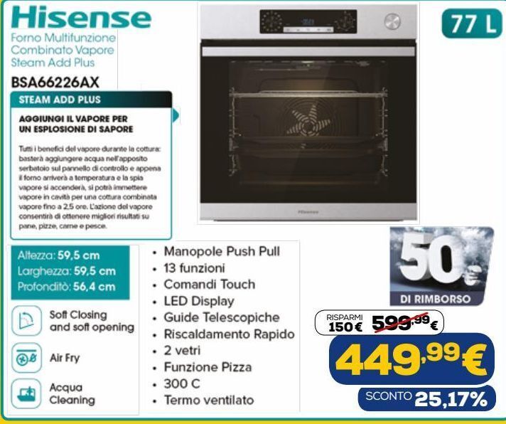 Forno multifunzione hisense offerta di Euronics
