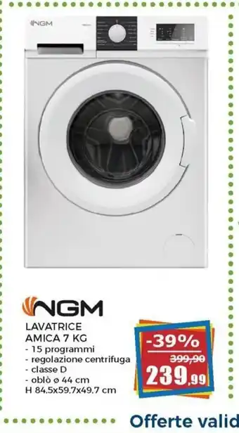 NGM Lavatrice Amica 7 kg 84.5x59.7x49.7 cm