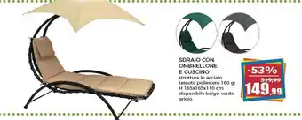 Happy Casa Sdraio Con Ombrellone E Cuscino 160gr offerta