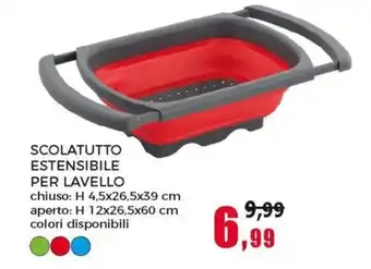 Happy Casa Scolatutto Estensibile per Lavello H 4,5x26.5x39cm offerta