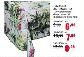 Happy Casa Tovaglia Antimacchia 100% poliestere 140x240cm offerta