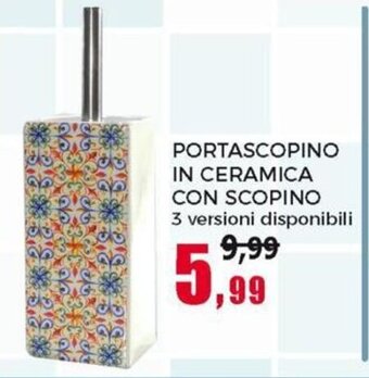 Happy Casa Portascopino in Ceramica con Scopino 3 versioni disponibili offerta