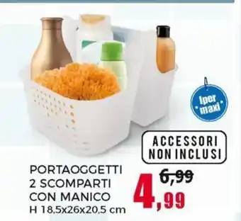 Portaoggetti 2 Scomparti con Manico H 18,5x26x20.5 cm