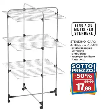 Happy Casa Stendino Icaro a Torre 3 Ripiani offerta