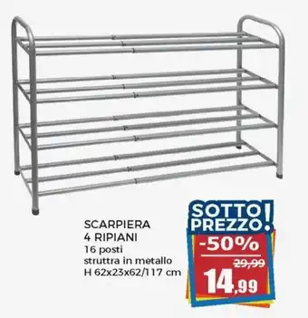 Happy Casa Scarpiera 16 posti H 62x23x62/117 cm offerta